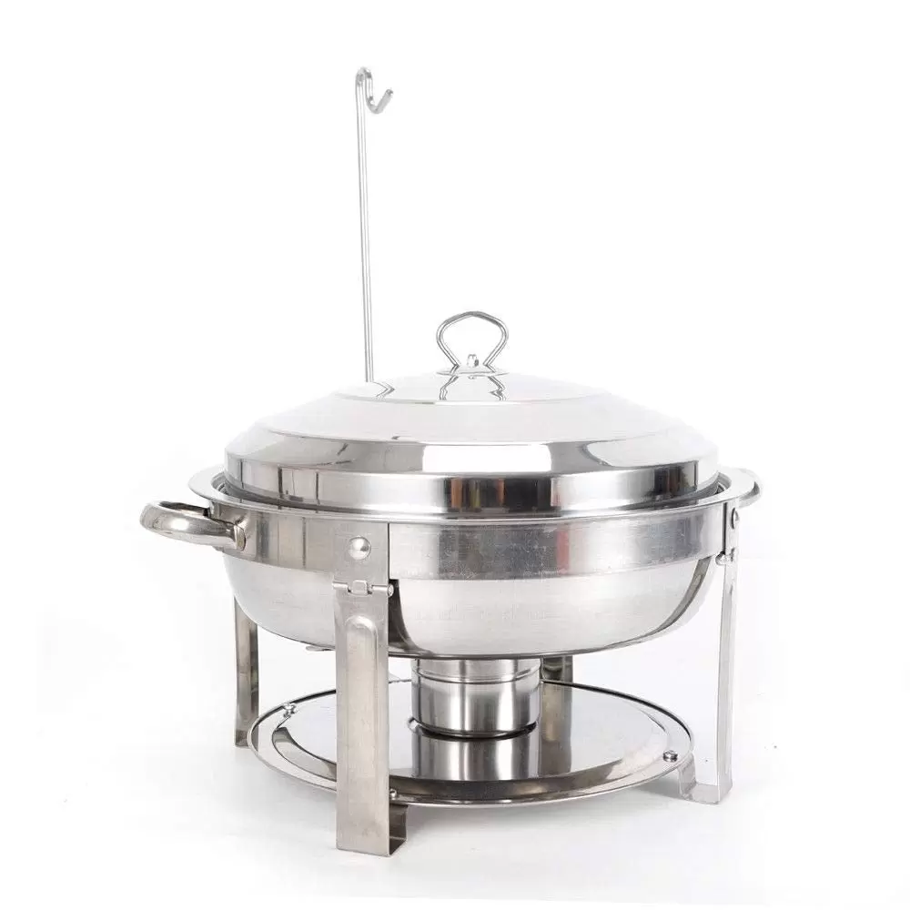 CNCEST Chafing Dish Stainless Steel Warm Keeping Container for Cooking, Buffet and Party 7.5L Round
