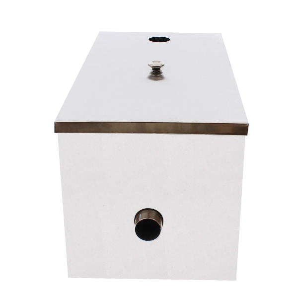 Commercial Grease Interceptor Stainless Steel Grease Trap Under Sink Grease Trap for Restaurant Factory Home Kitchen Silver
