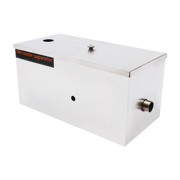 Commercial Grease Interceptor Stainless Steel Grease Trap Under Sink Grease Trap for Restaurant Factory Home Kitchen Silver