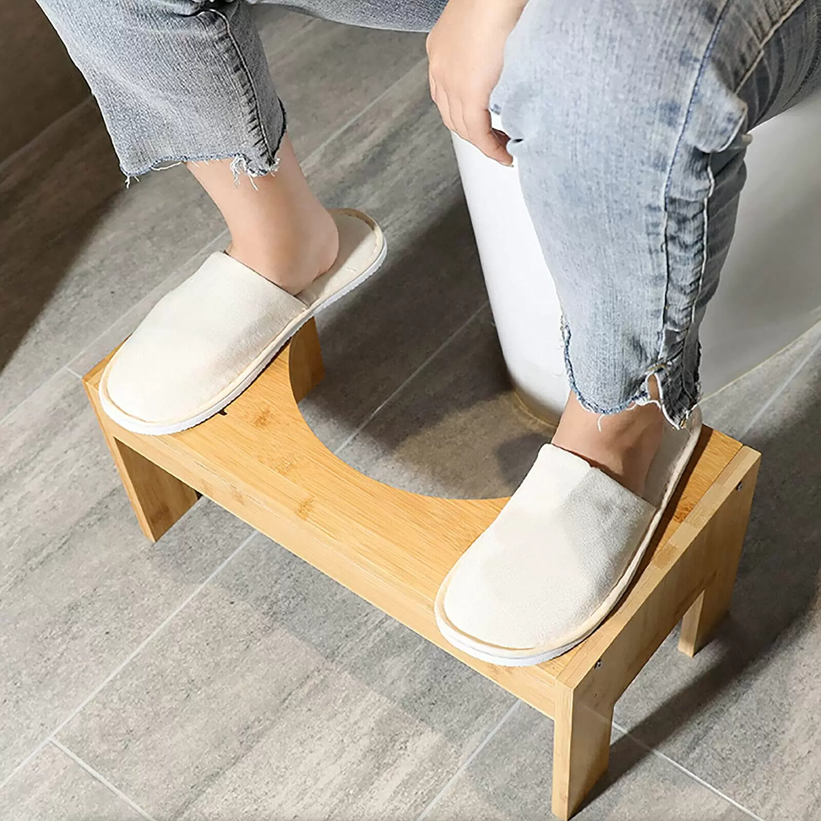 Bamboo toilet stool for children and adults against constipation and hemorrhoids Bamboo toilet stool for children and adults against constipation and hemorrhoids