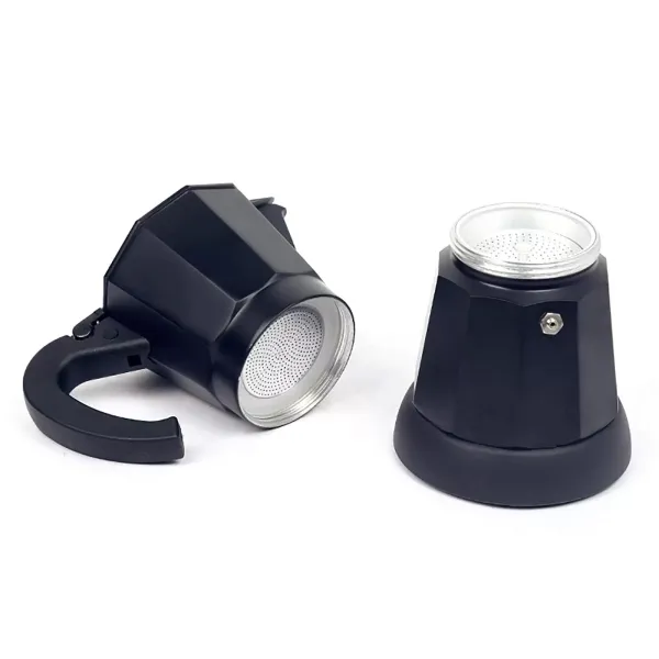 Electric Espresso Coffee Maker Moka Coffee Maker Black Aluminum Espresso Coffee Maker 6 Cups 300ml