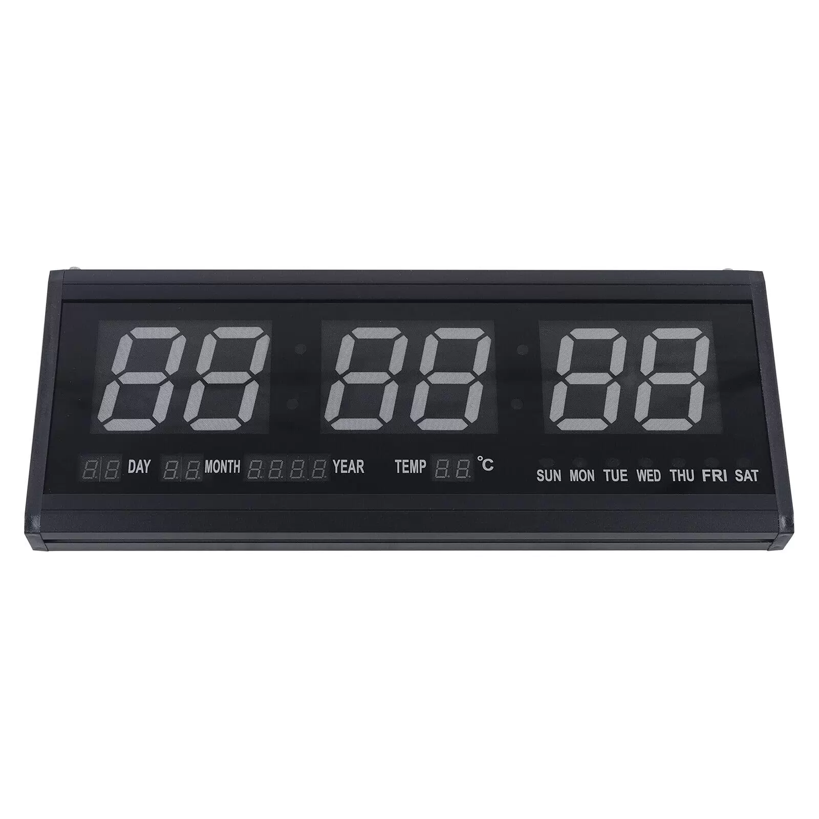 LED Digital Wall Clock with Date and Temperature Display - 480 x 190 x 30 mm