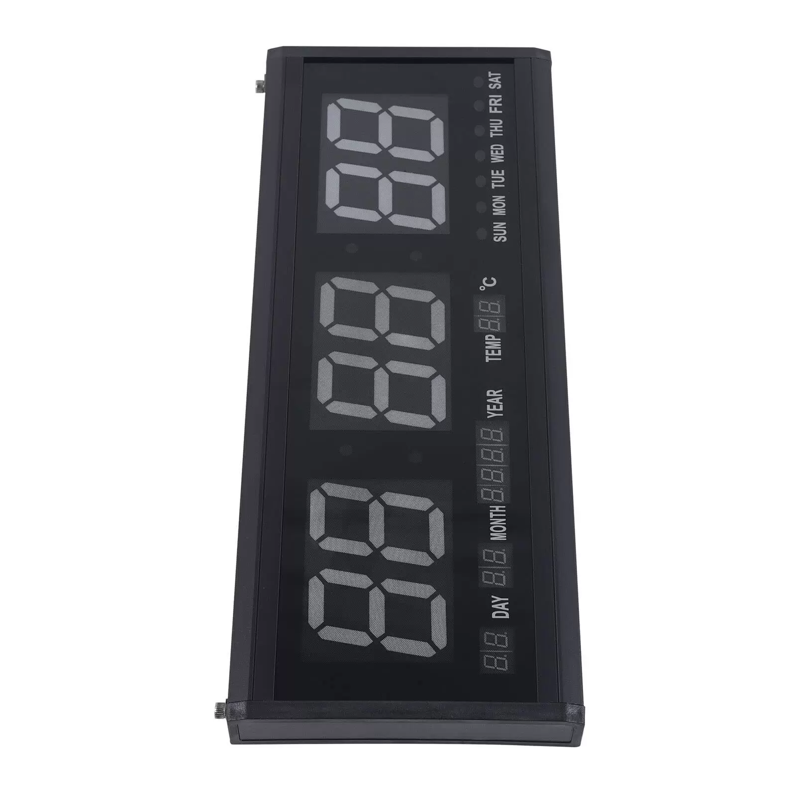 LED Digital Wall Clock with Date and Temperature Display - 480 x 190 x 30 mm