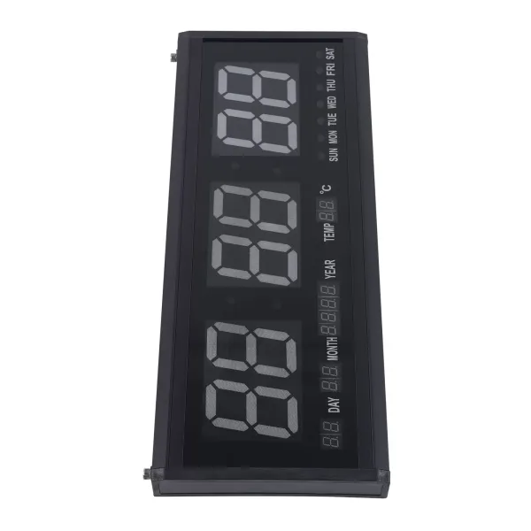 LED Digital Wall Clock with Date and Temperature Display - 480 x 190 x 30 mm