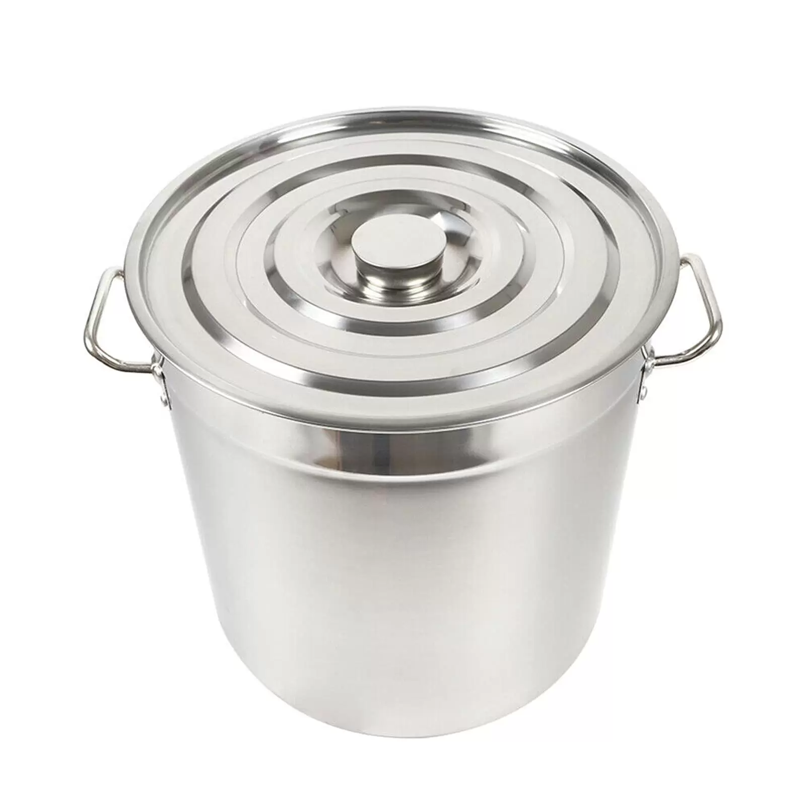 Stainless steel pot 35/50/70 L with lid, reinforced side handles, stainless steel, high-gloss polished surface