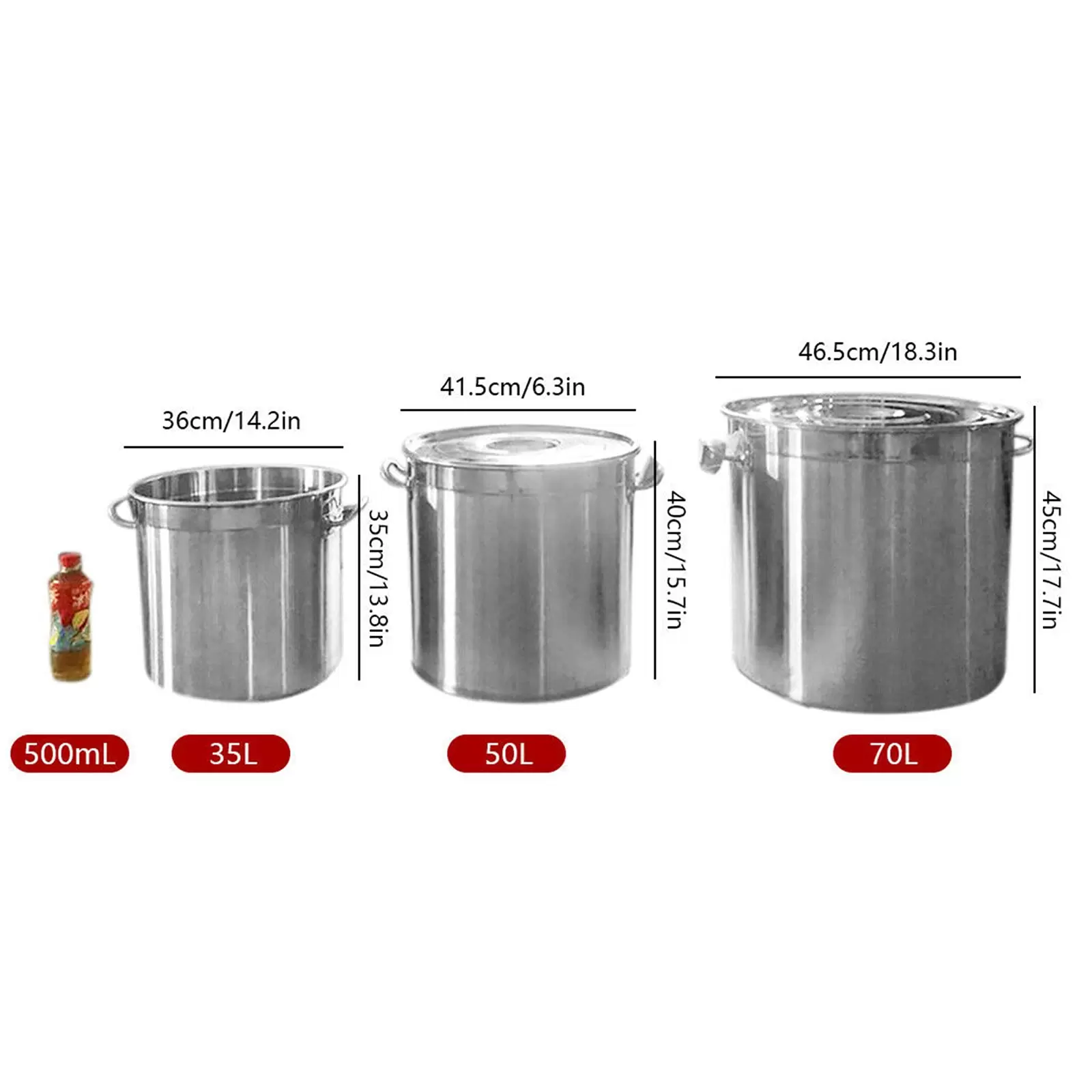 Stainless steel pot 35/50/70 L with lid, reinforced side handles, stainless steel, high-gloss polished surface Stainless steel pot 35/50/70 L with lid, reinforced side handles, stainless steel, high-gloss polished surface