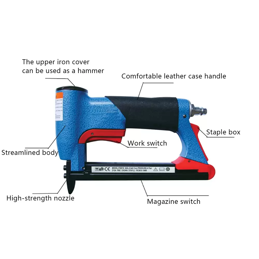 2 in 1 Air Stapler for 4-16mm Coded Nails - U Style - Ideal for Building Furniture, Doors and Windows 2 in 1 Air Stapler for 4-16mm Coded Nails - U Style - Ideal for Building Furniture, Doors and Windows