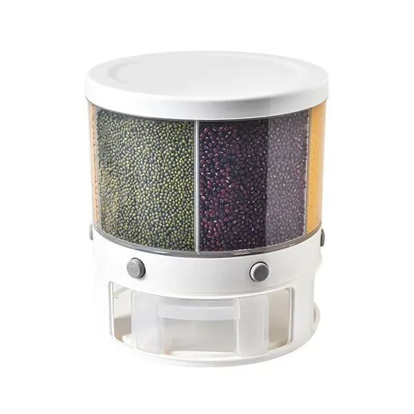 6 in 1 Cereal Dispenser - Rice Dispenser - Storage Boxes - Cereal Dispenser with Measuring Cup for Flour, Sugar, Rice