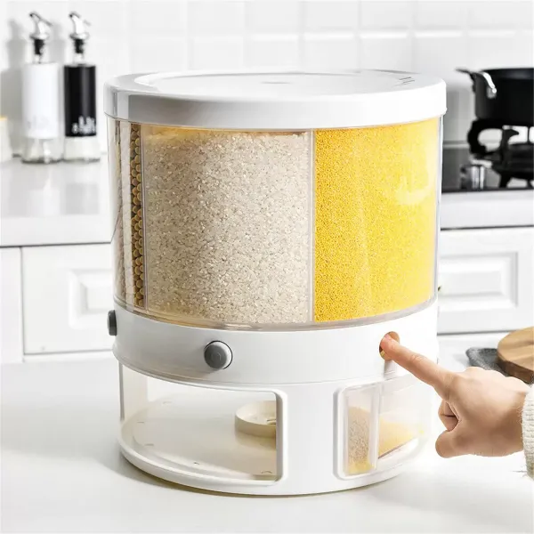 6 in 1 Cereal Dispenser - Rice Dispenser - Storage Boxes - Cereal Dispenser with Measuring Cup for Flour, Sugar, Rice
