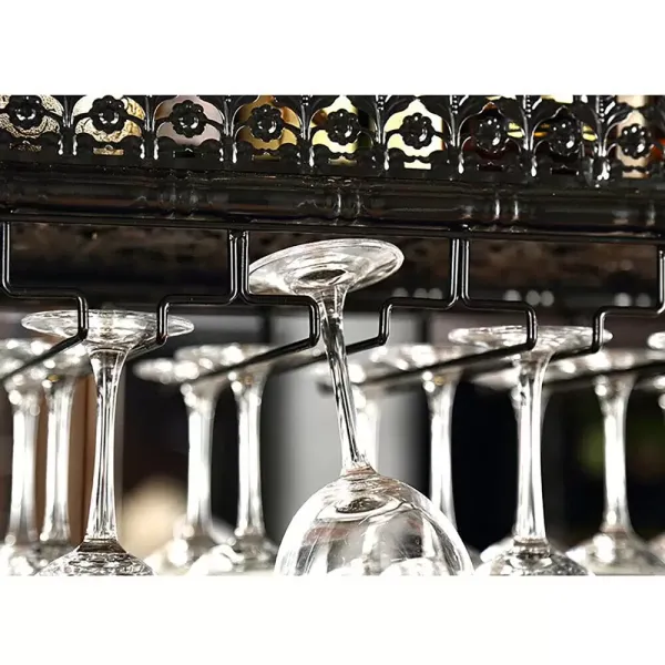 Wine Rack Metal Hanging Shelf Adjustable Height Wine Glass Holder 48 Bottle Holder Storage for Bar Ceiling Hanging Wine Glass Holder (100cm Black) Wine Rack Metal Hanging Shelf Adjustable Height Wine Glass Holder 48 Bottle Holder Storage for Bar Ceiling Hanging Wine Glass Holder (100cm Black)