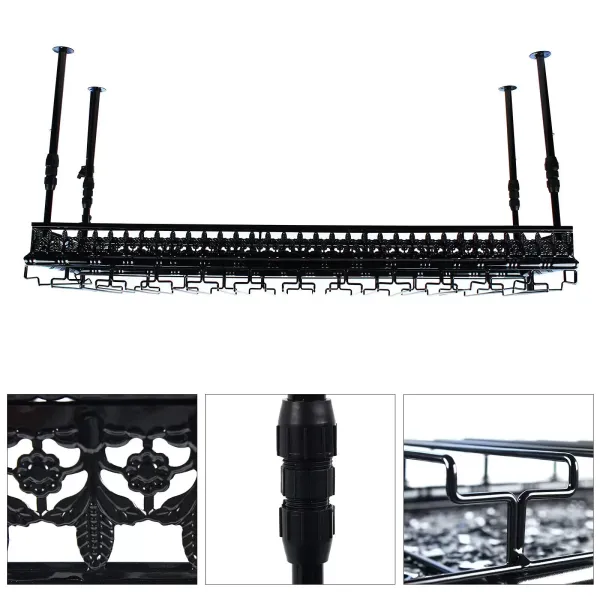 Wine Rack Metal Hanging Shelf Adjustable Height Wine Glass Holder 48 Bottle Holder Storage for Bar Ceiling Hanging Wine Glass Holder (100cm Black) Wine Rack Metal Hanging Shelf Adjustable Height Wine Glass Holder 48 Bottle Holder Storage for Bar Ceiling Hanging Wine Glass Holder (100cm Black)