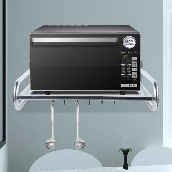 Stainless Steel Microwave Stand for Microwave with 6 Hooks