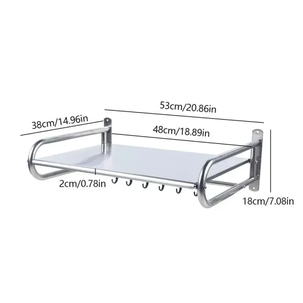 Stainless Steel Microwave Stand for Microwave with 6 Hooks