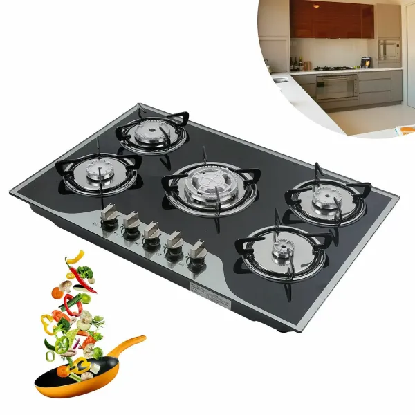 5 Flame Gas Cooker Gas Stove Built-in Oven Natural Gas LPG Gas Hob Cooktop Built-in 5 Burner Stove Hob Cooktop Tempered Glass for a Wide Variety of Kitchen Cooks 5 Flame Gas Cooker Gas Stove Built-in Oven Natural Gas LPG Gas Hob Cooktop Built-in 5 Burner Stove Hob Cooktop Tempered Glass for a Wide Variety of Kitchen Cooks