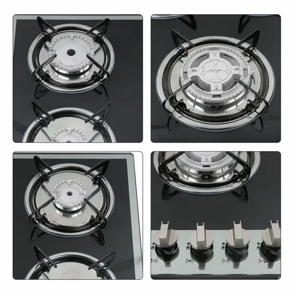 5 Flame Gas Cooker Gas Stove Built-in Oven Natural Gas LPG Gas Hob Cooktop Built-in 5 Burner Stove Hob Cooktop Tempered Glass for a Wide Variety of Kitchen Cooks
