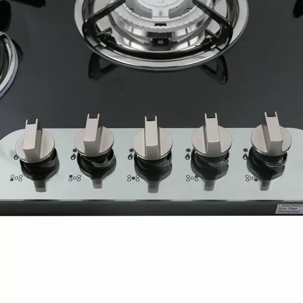 5 Flame Gas Cooker Gas Stove Built-in Oven Natural Gas LPG Gas Hob Cooktop Built-in 5 Burner Stove Hob Cooktop Tempered Glass for a Wide Variety of Kitchen Cooks