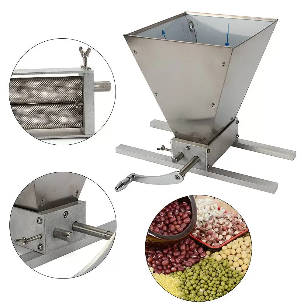 Manual Malt Mill Crusher Large Capacity Grain Grinder with Large Hopper Opening Grain Mill Grinder for Milling Barley Wheat Manual Malt Mill Crusher Large Capacity Grain Grinder with Large Hopper Opening Grain Mill Grinder for Milling Barley Wheat