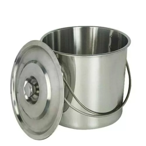 Stainless steel ice bucket with lid 6/12/20 l for milk, food and beverages