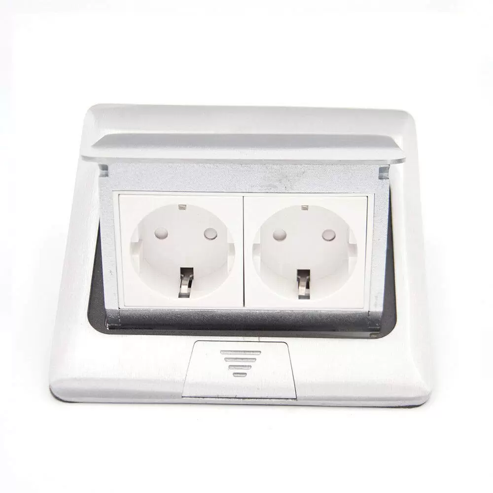 Integrated pop-up floor socket - Integrated European standard floor socket - 2 floor sockets - Wall socket - Installation depth: 65 mm
