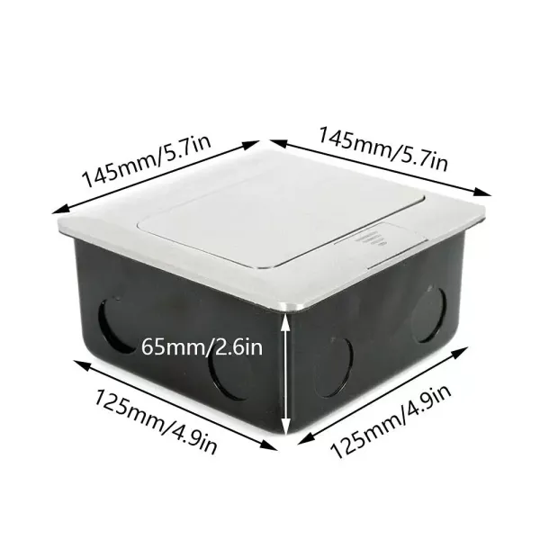 Integrated pop-up floor socket - Integrated European standard floor socket - 2 floor sockets - Wall socket - Installation depth: 65 mm