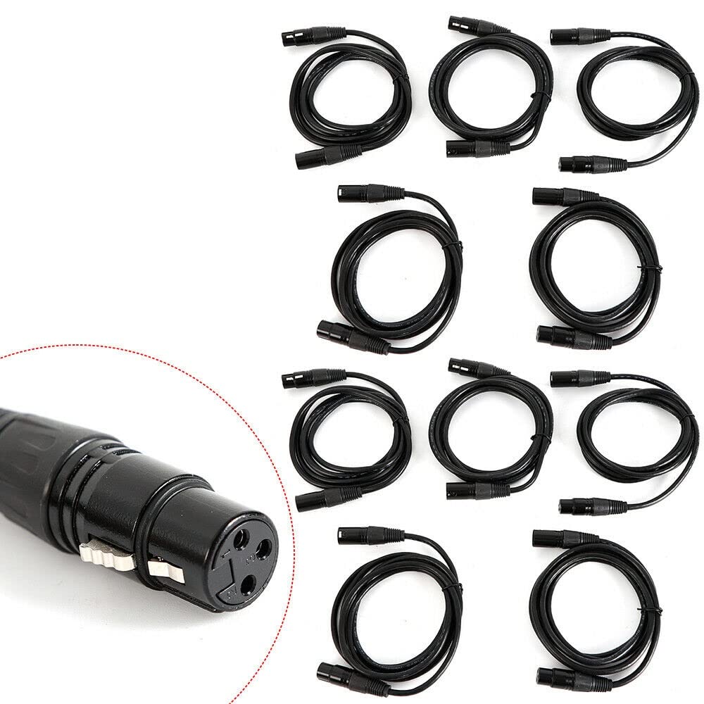 DMX Signal Cable DMX512 Stage Light Cable 10 2m DMX Signal Cable For Stage Lighting Lighting Scene Suitable For Different Stage Lights Black