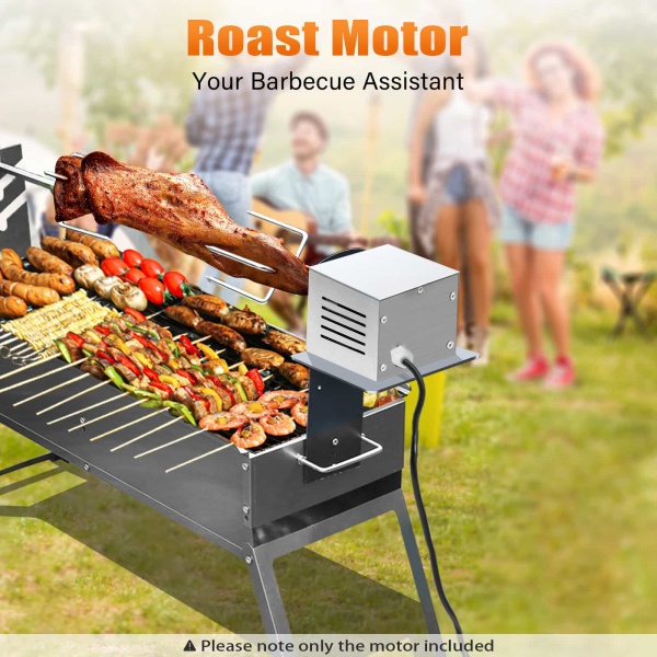 Electric motor for barbecue in stainless steel 25 W - For rotisserie and more than 2.5 rpm - 60 kg