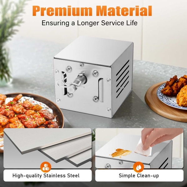 Electric motor for barbecue in stainless steel 25 W - For rotisserie and more than 2.5 rpm - 60 kg