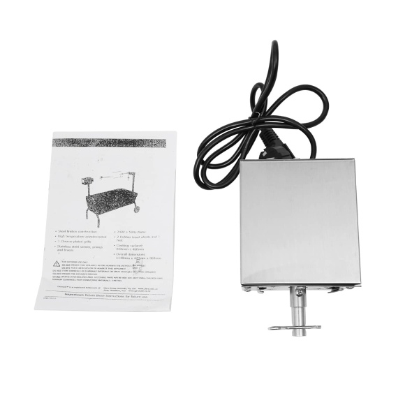Electric motor for barbecue in stainless steel 25 W - For rotisserie and more than 2.5 rpm - 60 kg