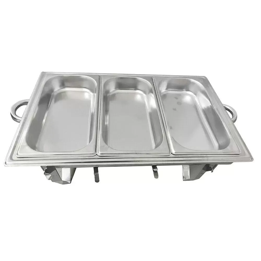 Set Of 3 Baking Dishes 9 L - 3 Stainless Steel Warm Storage Containers Table Food Grade Stainelss Steel Countertop Commercial Canteen Buffet