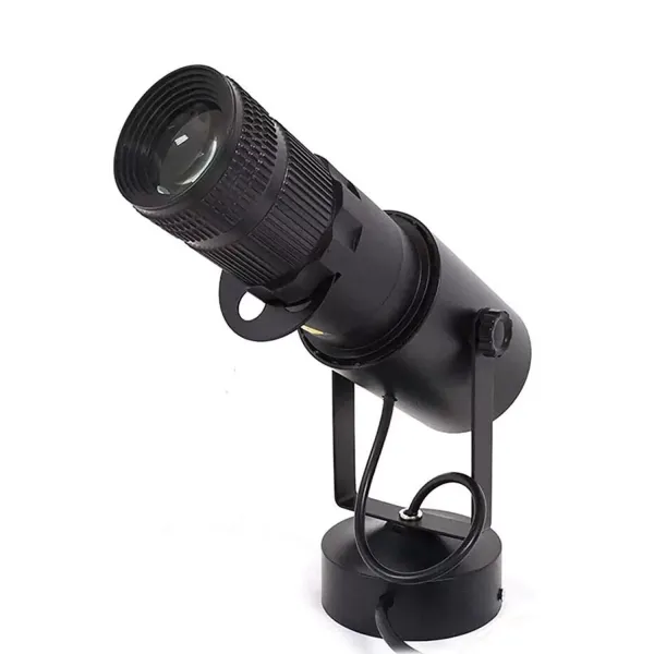 15W 5500K LED Spot Light Follow-spot Light Pinspot Light with Clear Lamp Cover Long Power Cord for DJ Setups Discos Parties