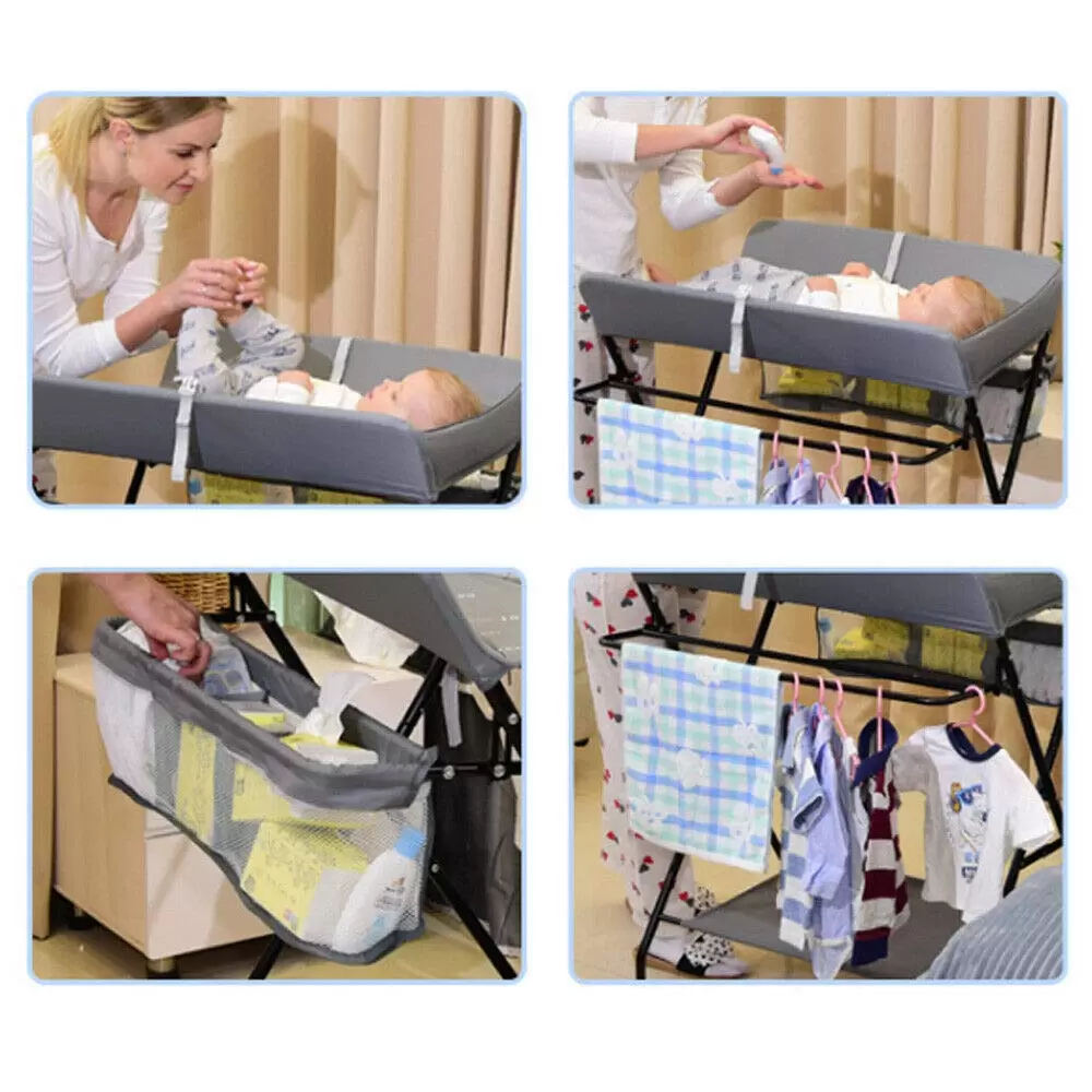 Multifunction Changing Table - 25 Kg - Foldable Baby Changing Table - 3 Compartments (with/without Wheels) 80x 63x 96cm For Babies Aged 0-1 Years Multifunction Changing Table - 25 Kg - Foldable Baby Changing Table - 3 Compartments (with/without Wheels) 80x 63x 96cm For Babies Aged 0-1 Years
