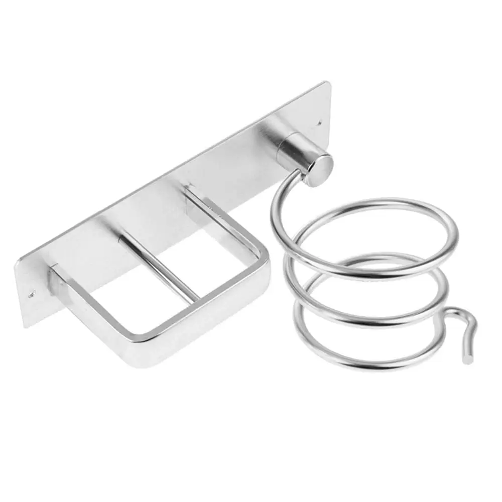 Bathroom Shelf with Hair Dryer Holder and Hair Straightener Holder 19.5 x 15 cm Aluminum Shelf with Stand