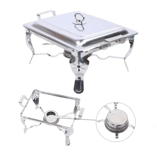 Stainless steel plate warmer - For hotels, restaurants, buffets or parties - Rectangular - 6 l