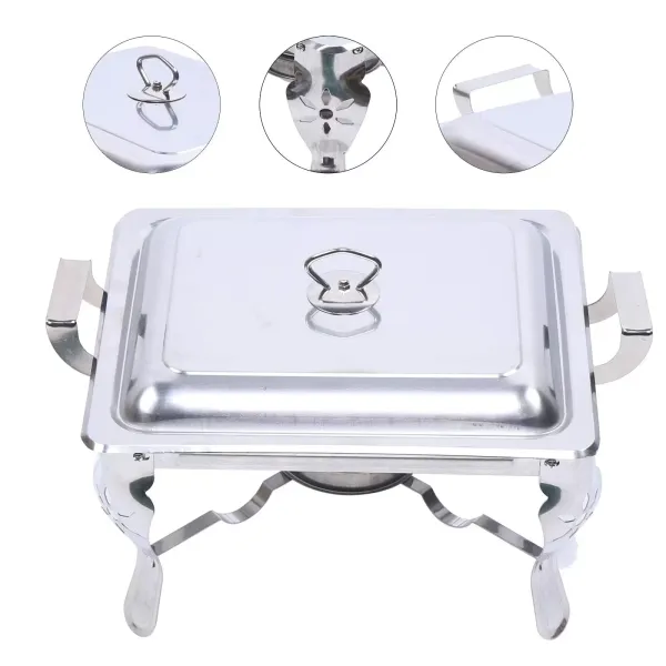 Stainless steel plate warmer - For hotels, restaurants, buffets or parties - Rectangular - 6 l