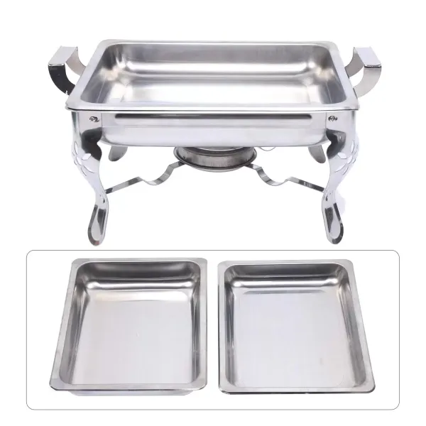 Stainless steel plate warmer - For hotels, restaurants, buffets or parties - Rectangular - 6 l