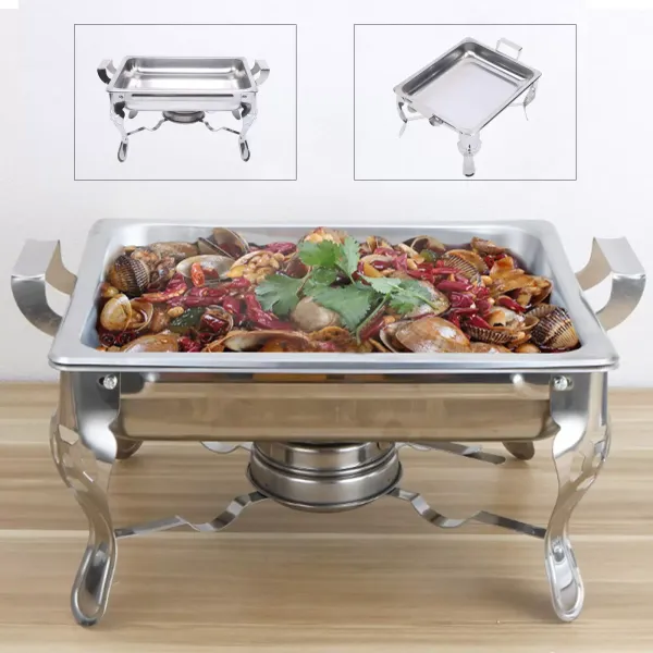 Stainless steel plate warmer - For hotels, restaurants, buffets or parties - Rectangular - 6 l