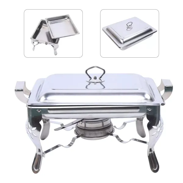 Stainless steel plate warmer - For hotels, restaurants, buffets or parties - Rectangular - 6 l