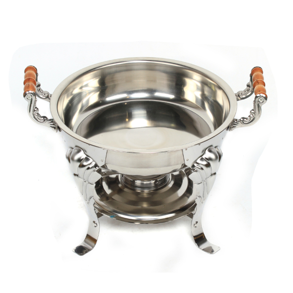 Round Chafing Dish Stainless Steel Warming Trays Hotplate Food Warmer Chafer Insulation w/Lid Durable Food Service Equipment