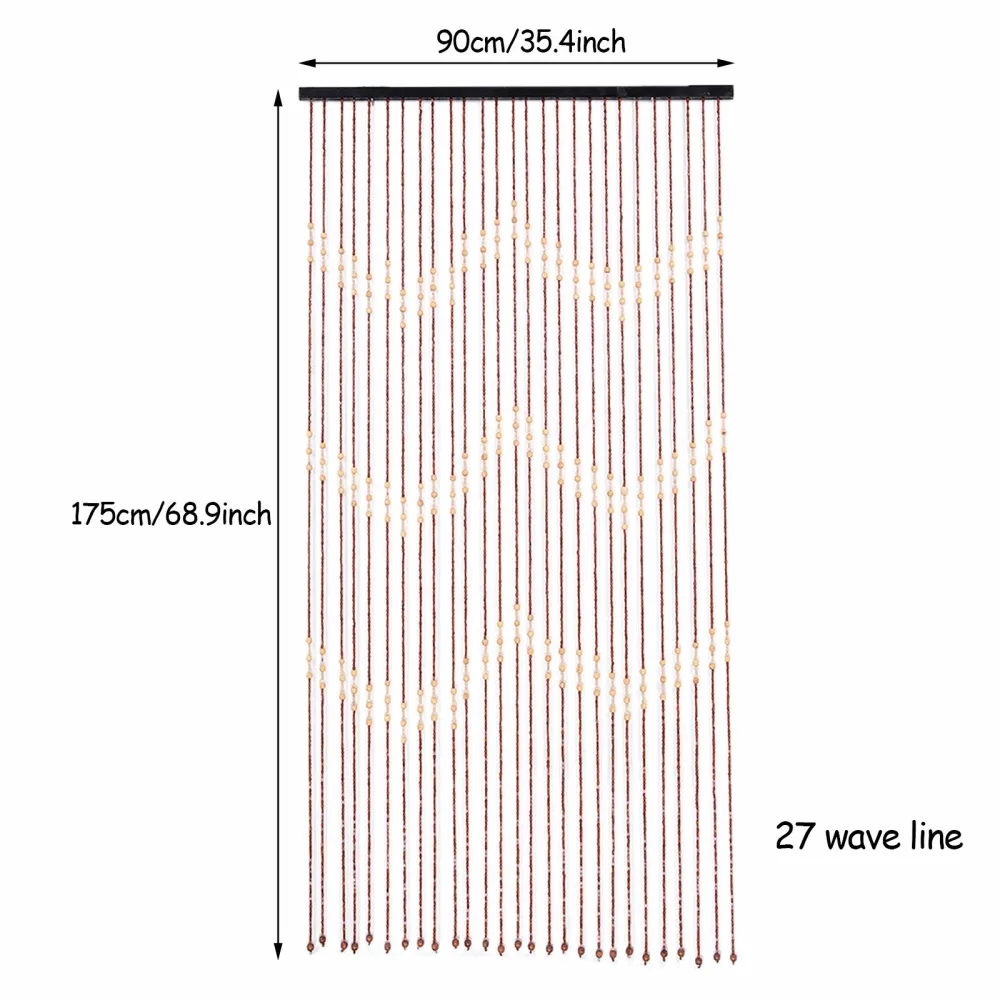 90cm*175cm*27 Wooden Bead Curtain - Door Curtain Partition Door Screen Panel Beaded String Curtain