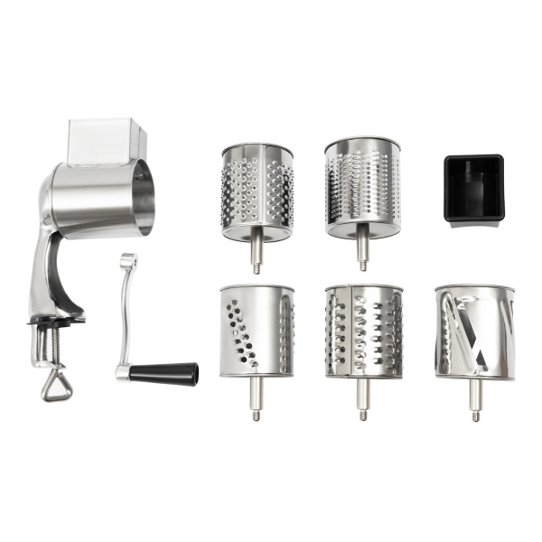 Stainless Steel Manual Vegetable Grater Manual Stainless Steel Rotary Grater with 5 Drum Blades Vegetable Cutter Cheese Grater Potato Grater Stainless Steel Manual Vegetable Grater Manual Stainless Steel Rotary Grater with 5 Drum Blades Vegetable Cutter Cheese Grater Potato Grater