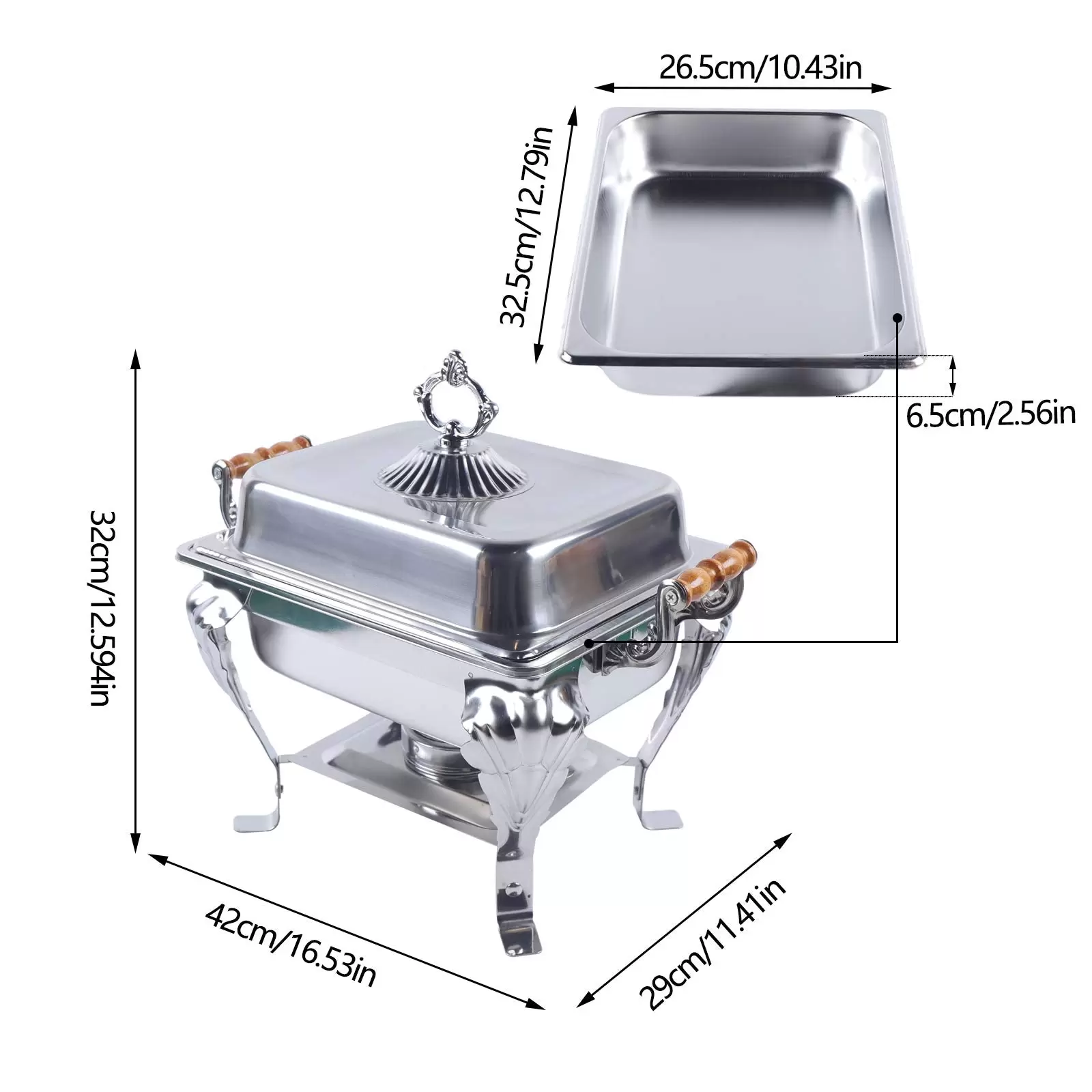 Stainless Steel Warming Container Chafing Dish Food Warmer Food Insulation Stainless Steel Warmer for Catering Buffets Parties with Container Stainless Steel Warming Container Chafing Dish Food Warmer Food Insulation Stainless Steel Warmer for Catering Buffets Parties with Container