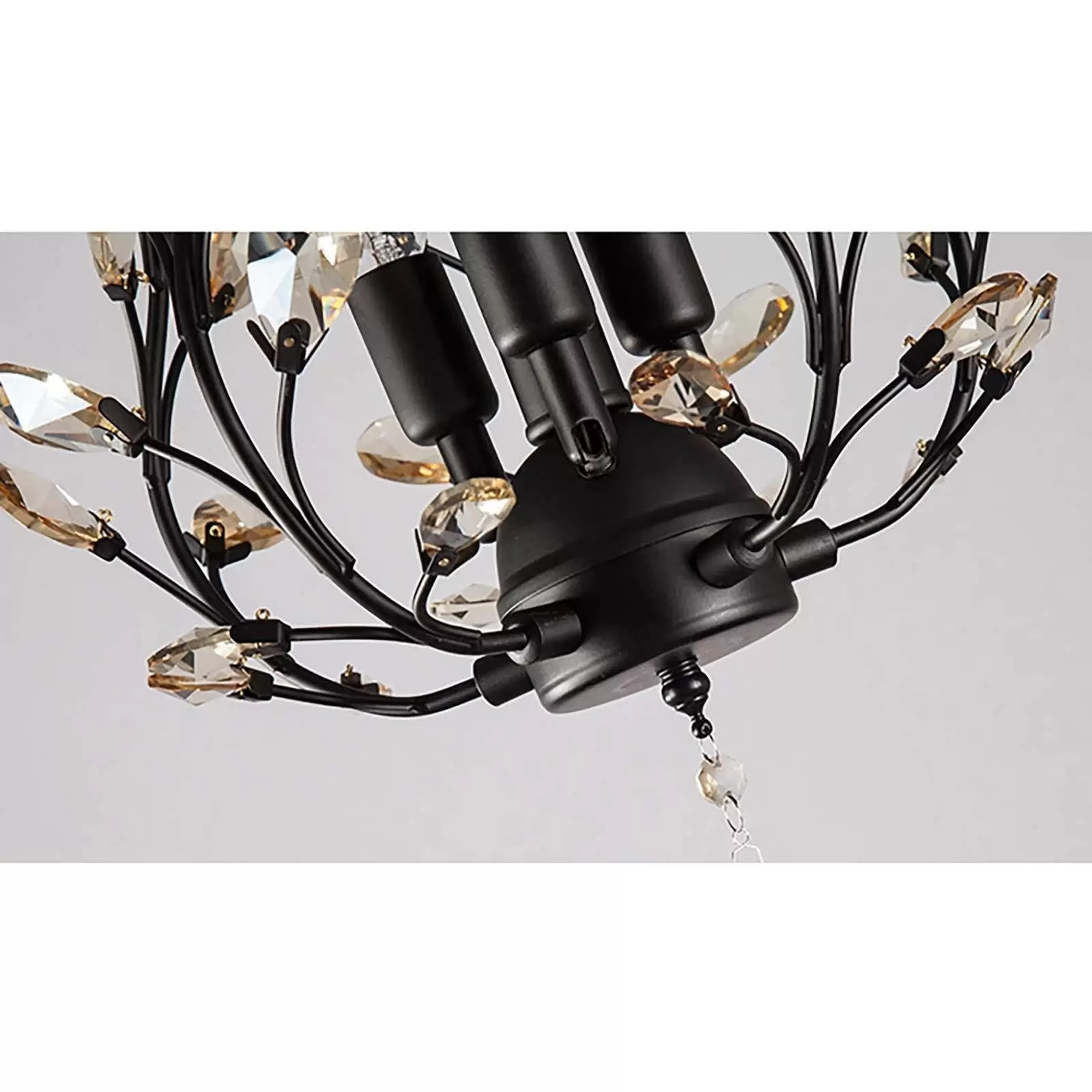 Mini Crystal Chandeliers Crystal Pendant Light Chandelier Lighting Fixtures Ceiling Light for Living Room Bedroom Black Mini Crystal Chandeliers Crystal Pendant Light Chandelier Lighting Fixtures Ceiling Light for Living Room Bedroom Black