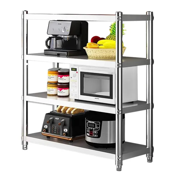 47.24x15.74x59.05in 4-Tier Kitchen Shelf Stainless Steel Shelf with Thickened Plate 4 Column Foot for Kitchen Restaurant