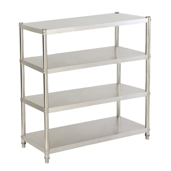 47.24x15.74x59.05in 4-Tier Kitchen Shelf Stainless Steel Shelf with Thickened Plate 4 Column Foot for Kitchen Restaurant