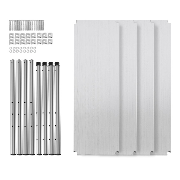 47.24x15.74x59.05in 4-Tier Kitchen Shelf Stainless Steel Shelf with Thickened Plate 4 Column Foot for Kitchen Restaurant
