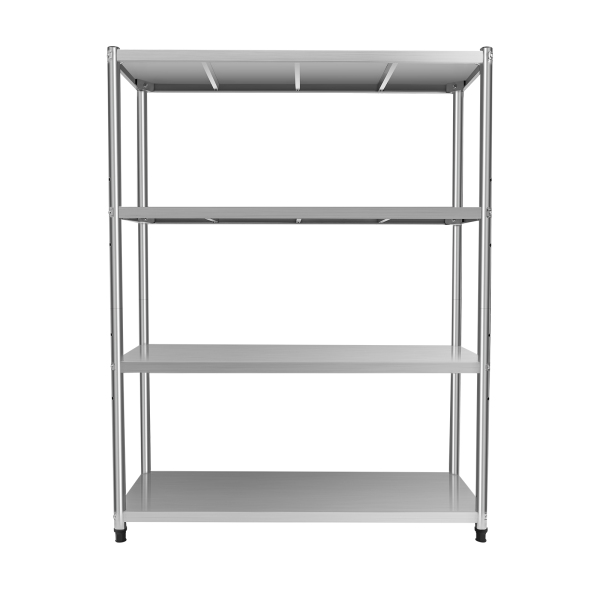 47.24x15.74x59.05in 4-Tier Kitchen Shelf Stainless Steel Shelf with Thickened Plate 4 Column Foot for Kitchen Restaurant