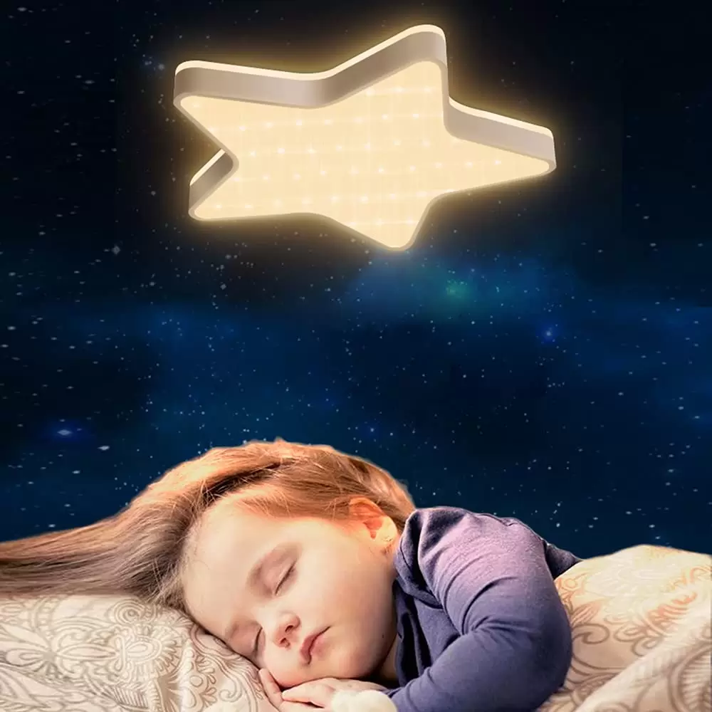 CNCEST LED Ceiling Light Sparkling Glitter Star Light Effect 45cm Five-pointed Star Ceiling Light Creative Children's Room Ceiling Light With Remote Control CNCEST LED Ceiling Light Sparkling Glitter Star Light Effect 45cm Five-pointed Star Ceiling Light Creative Children's Room Ceiling Light With Remote Control
