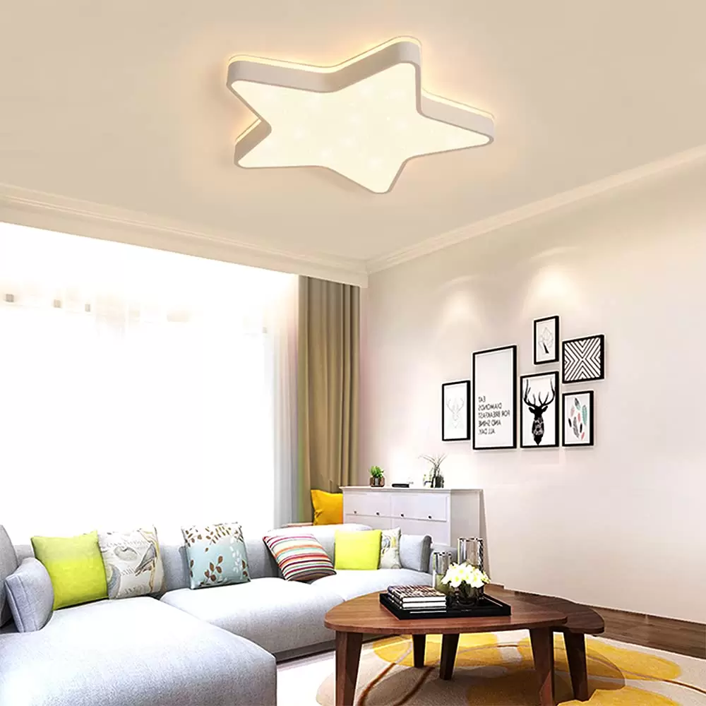 CNCEST LED Ceiling Light Sparkling Glitter Star Light Effect 45cm Five-pointed Star Ceiling Light Creative Children's Room Ceiling Light With Remote Control CNCEST LED Ceiling Light Sparkling Glitter Star Light Effect 45cm Five-pointed Star Ceiling Light Creative Children's Room Ceiling Light With Remote Control