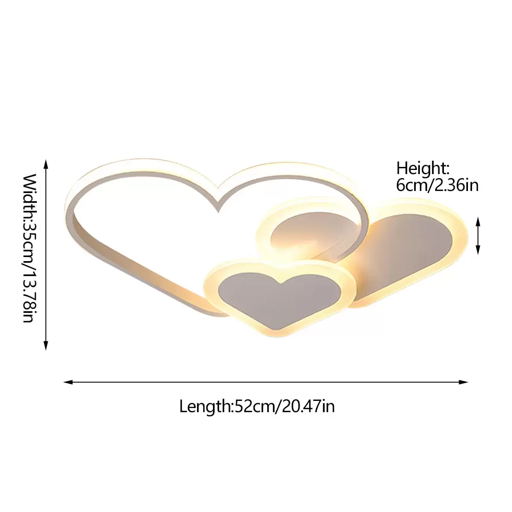 Modern LED Ceiling Light Creative Heart-Shaped Dimmable Remote Control Lamp Aluminum Acrylic for Living Room Kitchen Heart-Shaped Ceiling Light Modern LED Ceiling Light Creative Heart-Shaped Dimmable Remote Control Lamp Aluminum Acrylic for Living Room Kitchen Heart-Shaped Ceiling Light