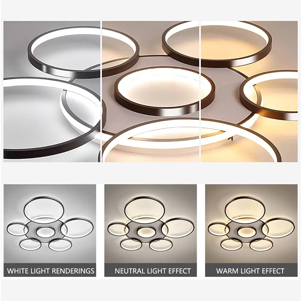 CNCEST Luxury 7 Head Dimmable LED Chandelier for Living Room Bedroom